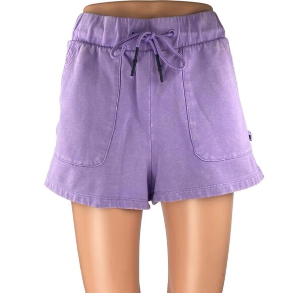Joy Lab Women's Purple Drawstring Acid Wash Activewear Lounge Sweat Shorts M - Picture 1 of 7